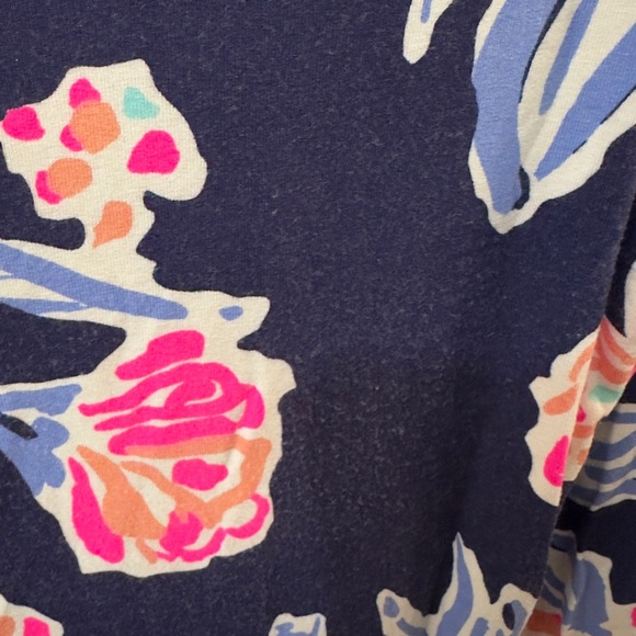 532 Lilly Pulitzer | EUC Peru 100% cotton Navy Floral 3/4 Sleeve Dress (size M) - Picture 6 of 11